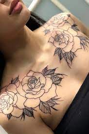 35 Beautiful Rose Tattoo Ideas For Women Rose Chest Tattoo Chest Piece Tattoos Tattoos
