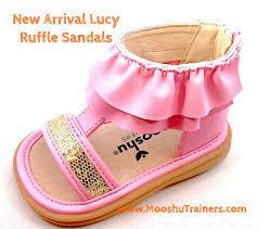 lucy ruffle sandal girls toddler squeaky shoes whats