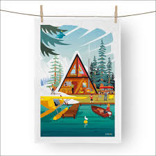 A Frame Tea towel by Charlie Adam : Bungalow Graphics, buy Tea Towels ,  online