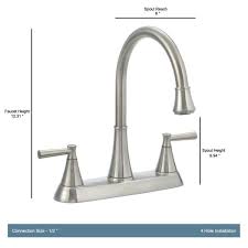 Check spelling or type a new query. Pfister Cantara High Arc 2 Handle Standard Kitchen Faucet With Side Sprayer In Stainless Steel F 036 4crs The Home Depot