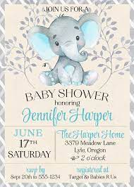 Elephant Boy Baby Shower Invitation Invitaciones De Baby Shower De Varon Baby Shower Invitaciones Invitaciones De Baby Shower Para Imprimir
