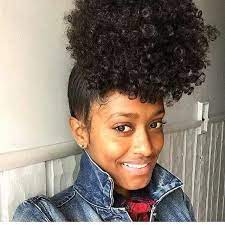 10 Curly High Puff Hairstyles On Natural Hair Pineapple Hairstyle Hair Puff Curly Hair Styles