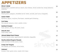Maybe you would like to learn more about one of these? Oliver S Menu In St John S Newfoundland And Labrador Canada