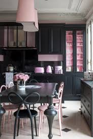 Pink French Apartment Black And Pink Kitchen With Ribbon Bow Chairs Pink Kitchen Decor Home Room Design Pink Interiors Design