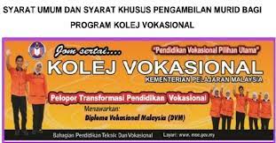 Syarat Kemasukan Kolej Vokasional Kv Dan Smt