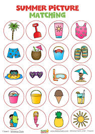day 3 summer matching picture printable activity kiddychartssummer