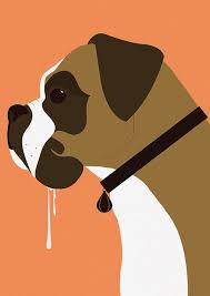 Boxer Dog Giclee Fine Art Print Cute Minimal Modern Puppy Etsy Dog Illustration Dog Paintings Pop Art Illustration