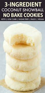 3 Ingredient No Bake Coconut Snowball Cookies Keto Paleo Vegan Sugar Free An Easy 5 Minute Recipe For Soft Coconut Snowballs But Mad Recipes Galle
