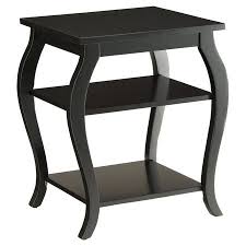 End Table With Two Lower Shelves Black Walmart Com Black Accent Table End Tables Furniture