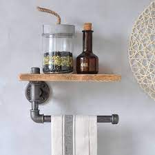 2 piece kitchen counter accessory set with cast iron paper towel holder, napkin holder, decorative for home and kitchen counter, coffee gold color. Industrial Kitchen Towel Holder And Shelf By Industrial By Design Notonthehighstreet Com