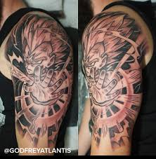 Vegeta tattoo done by @gerardo.tattoos visit @animemasterink for the best anime tattoos! Vegeta Tattoo By Me Godfrey Atlantis Instagram Godfreyatlantis Melbourne Australia Dbz