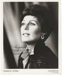 Bust-length photograph signed in full and inscribed to Edward Bomsey by  Roberta PETERS