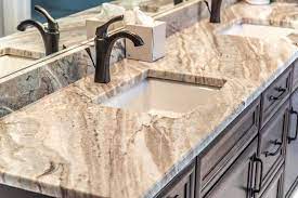 Okngr marble vanity top, vanity top with rectangular ceramic bathroom sink and back splash for bathroom, 43x22 inch white carrara marble countertop. Fantasy Brown Marble Kitchen And Bathroom Countertops