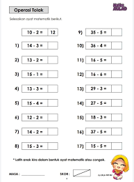 Operasi tambah, tolak, darab dan bahagi. Hm Edu Corner Tahun 1 Matematik Tambah Tolak Kredit To Facebook