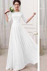 Keine frage, die suche nach dem richtigen brautkleid ist für die frau der schönste höhepunkt der 55 bewertung(en) mit 4,11 von 1 bis 5 sternen! Lace Chiffon Patchwork High Waist Half Sleeves Long Party Dress Kleider Hochzeit Braut Brautmode