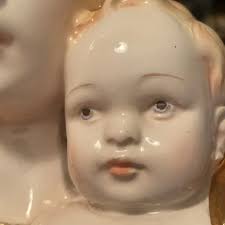 VTG Italian High Gloss Porcelain Statue Madonna & Child