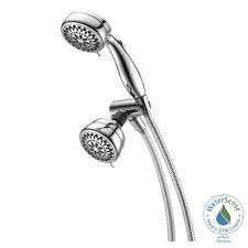 Delta 7 Spray 3 4 In Dual Wall Mount Fixed And Handheld Shower Head In Chrome 75715c Shower Heads Fixed Shower Head Chrome
