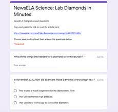 Class code :gobes i suggest to find anothe. Newsela Article Google Form Quiz Lab Diamonds In Minutes Tpt