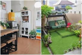 Nggak hanya menciptakan nuansa asri dan unik, penggunaan karpet. Inspirasi Rumah Dua Lantai Dengan Lb 104m Ada Taman Rumput Sintetis