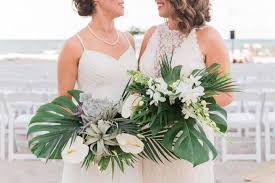 Florida Boho Tropical Wedding Equally Wed Lgbtq Weddings White Wedding Flowers Tropical Wedding Bouquets Wedding Bridal Bouquets