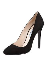 Prada Suede Round Toe Pump Black Round Toe Pumps Black Round Toe Pumps Pumps