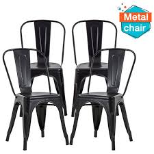Fdw Stackable Restaurant Metal Chair Chic Metal Kitchen Dining Chairs Set Of 4 Trattoria Chairs Indoor Out Door Metal Tolix Side Bar Chairs Walmart Com Metal Chairs Indoor Chairs Metal Dining Chairs