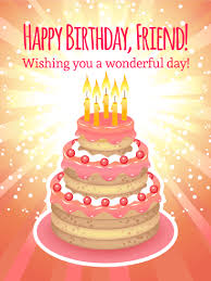 Shining Birthday Cake Card For Friends Birthday Greeting Cards By Davia Happy Birthday Friend Cake Birthday Cake Card Happy Birthday Friend