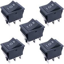 There are 2 rows of pins, 3 pins in each row, the middle one is the common terminal, corresponding to the two left and right pins, one is normally open and the other is normally closed. Twtade 5pcs Black On Off On Dpdt 6 Pin 3 Position Mini Boat Rocker Switch Car Auto Boat Rocker Toggle Switch Snap Ac 250v 125v 20a Xw 604ab3 Amazon Com Industrial Scientific