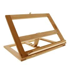 Wooden Table Bookrack Easel Cookbook Stand Text Book Tablet Rest Premium Beechwood Adjustable Incline Portable Wood Kitchen Countertop Recipe Rack Cookbook Holder Cook Book Stand Wooden Books