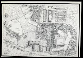 Geoffrey Jellicoe Collection A Drawing Showing His 1993 Design For Shute House Donhead St Mary Wiltshire Ar Landscape Drawings Landscape Vintage World Maps