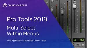 Avid Pro Tools 2018 Multi Select Within Menus Protools