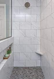 This Marble Shower Has A Niche That S Invisible From The Outside Maximizing A Clean Sleek Look Marble Bathroom Bathroom Decor Silver Bathroom