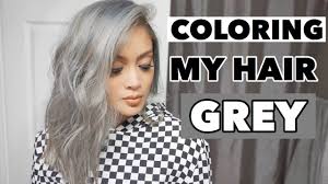 For these colors, you don't need to completely strip your hair of pigment. Coloring My Hair Silver Grey Youtube