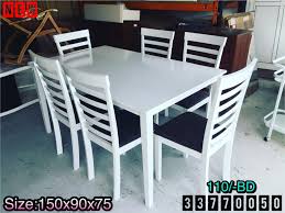 Dining Table For 6 Person Size 150x90x75 Wood White Color New Made In Malaysia Price 110 Bd طاولة طعام ل 6 أشخاص خشب لو Home Decor Home Corner Desk