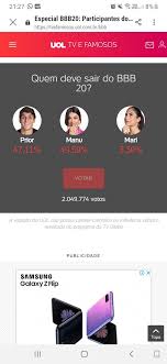 Entre os brothers que continuam batalhando pelo grande prêmio do programa, quem deve ser indicado ao paredão por viih tube? Parciais E Noticias Bbb 21 On Twitter Enquete Uol 21 30 De Quem Deve Sair Do Bbb20 Redebbb Bbb2020 Bbb Bbbb20 Bbbb2020