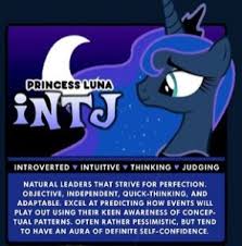 My Little Pony Myers Briggs Chart Character