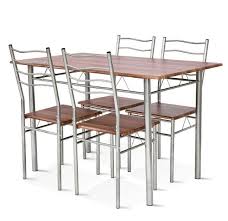 Modern Wood And Metal 5 Piece Dining Table Set In 2020 Kitchen Dining Furniture Dining Table Setting Metal Dining Table