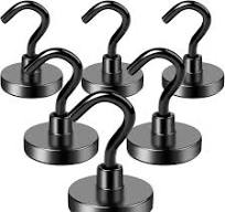 DIYMAG Magnetic Hooks, 40LBS Black Magnet Hooks Strong Neodymium Magnets  with Hooks, Small Metal Magnetic Hooks for Refrigerator?Locker, Cruise, ...
