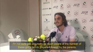 Tsitsipas started playing tennis at the age of 3 with his parents, who worked as coaches at a summer resort in greece. Stefanos Tsitsipas Is Grilled By His Mother In His Post Semi Final Press Conference In Dubai Youtube