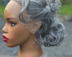 Salt & Pepper Wig: 12" Bouncy Curls, 13x4 Lace, Heat Resistant