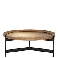 Modern outdoor lumacoffee table table, top finish: Zeke 55cm Round Side Table Brass Oak Barker Stonehouse