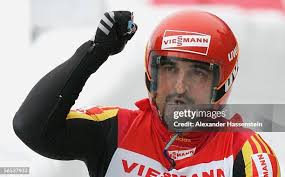 Tony Benshoof of the USA reacts during the Viessmann Luge World Cup... News  Photo