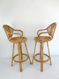 Vintage Swivel Bar Stools Bamboo Rattan Franco Albini Style Mid Century Counter Stool Chairs Mode Vintage Bar Stools Stool Bar Stools