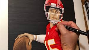 Maybe you would like to learn more about one of these? Drawing Patrick Mahomes Super Bowl Mvp Painting With Ink Art In Time Lapse Youtube