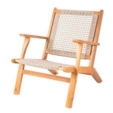 Patio Sense Vega Natural Stain Solid Wood Woven Seat Outdoor Lounge Chair 62773 The Home Depot Lounge Chair Outdoor Outdoor Chairs Outdoor Patio Chairs