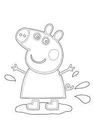 Come disegnare e colorare peppa pig. Peppa Pig Che Salta Nel Fango Disegno Da Colorare Pdf A4 Scarica Gratis Per Bambini Disegni Da Colorare Disegni Da Colorare Lego Peppa Pig