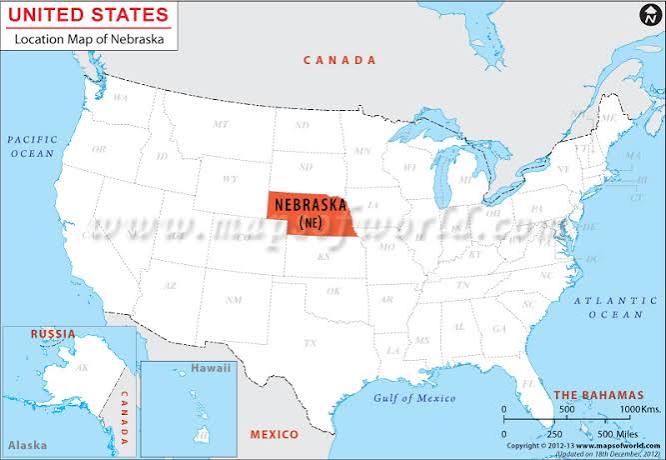 Nebraska Location Map | MapsofWorld
