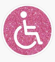 Pink Glitter Disabled Handicap Symbol Sticker Pink Glitter Image Stickers Pink