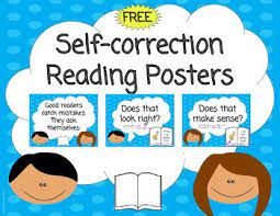 Free Self Correction Reading Posters By Ms Glanvilles Class Tpt Reading Posters Learning Theory Strategy Groups Reading