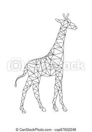 Comment dessiner une girafe ? Style Polygone Couleur Girafe Dessin Contour Style Contour Couleur Dessin Girafe Polygone Enfants Adultes Canstock